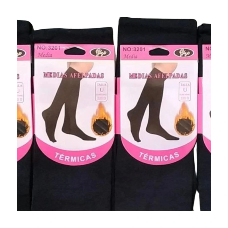 medias termicas afelpadas de color negra